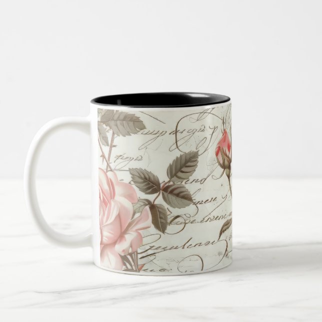Rosa ros-kaffe Mugg (Vänster)