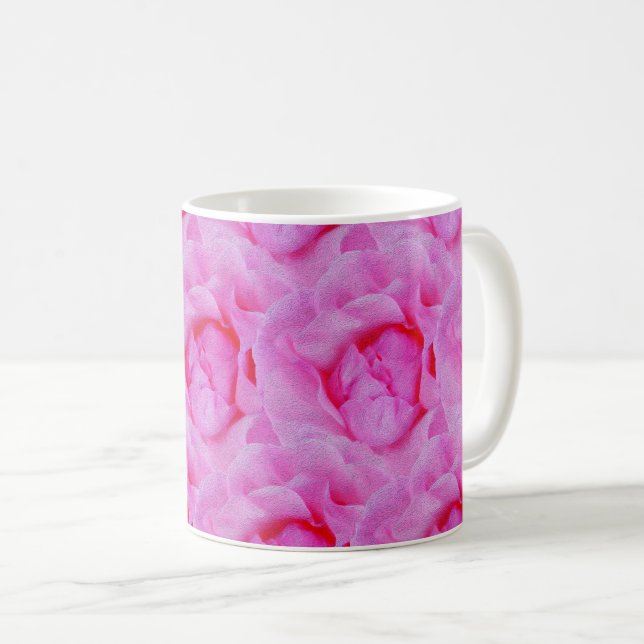 rosa ros kaffemugg (Framsida höger)