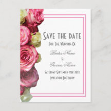 Rosa ros kant bröllop save the date