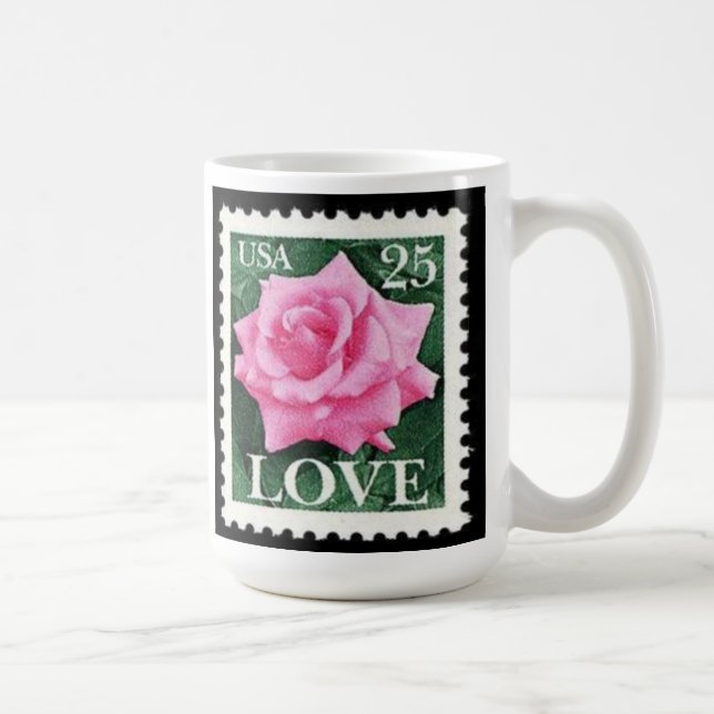 Rosa ros Kärlek Kaffemugg (Höger)