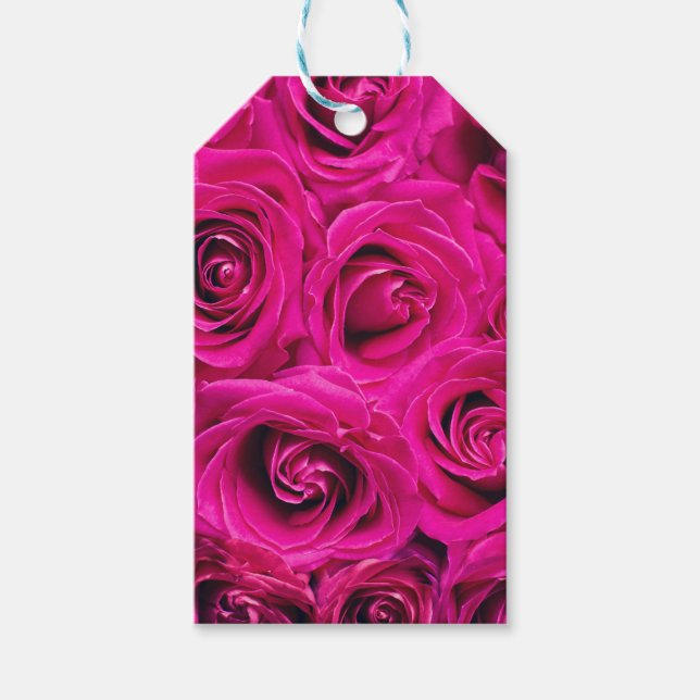 Rosa ros (Kärlek och Romantik) Presentetikett (Framsidan)