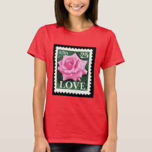 Rosa ros kärlek t shirt