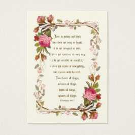 Rosa ros katolskt Bröllop Prayer Card Visitkort