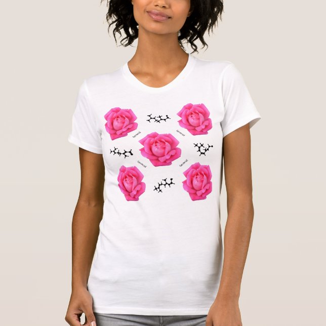Rosa ros Kemi Science Flower T Shirt (Framsida)