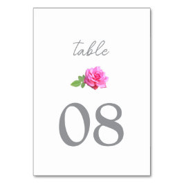 Rosa Ros Klassisk Minimalistisk Bröllop Bordsnummer