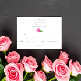 Rosa Ros Klassisk Minimalistisk Bröllop OSA Kort