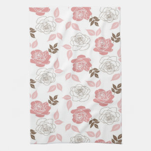 Rosa ros kökshandduk