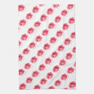 rosa ros kökshandduk