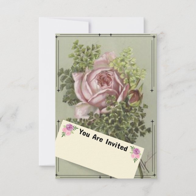 Rosa ros kort (Framsida)