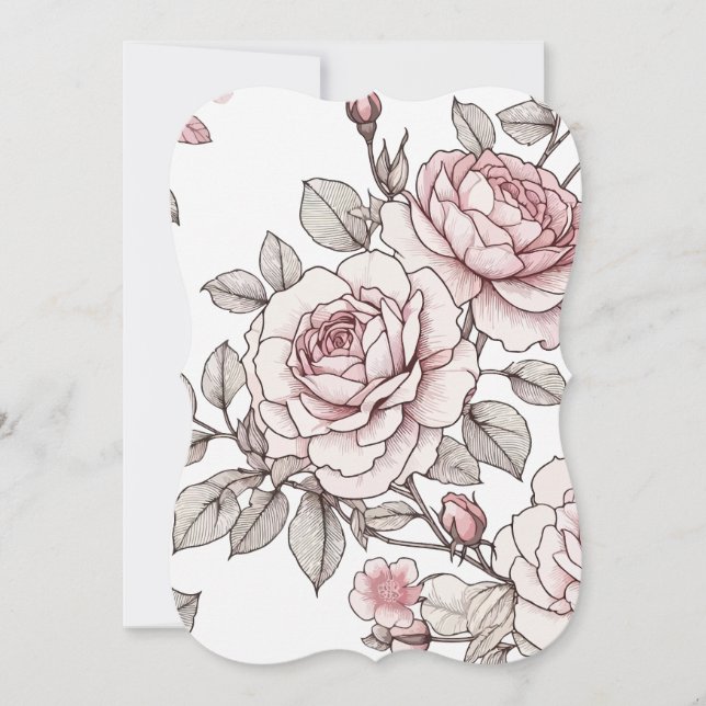 Rosa ros-kort (Framsida)