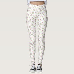 Rosa ros-kubikspapper leggings