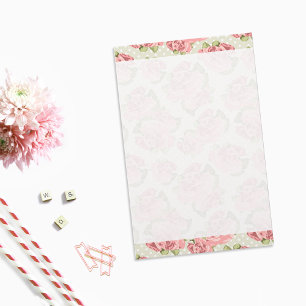 Rosa ros Land Chic Mönster Brevpapper