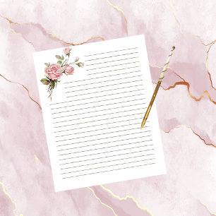 Rosa ros-länkad Papper