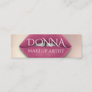 Rosa ros Läppar QR-Logotyp: Makeup Lipstick Gloss Mini Visitkort