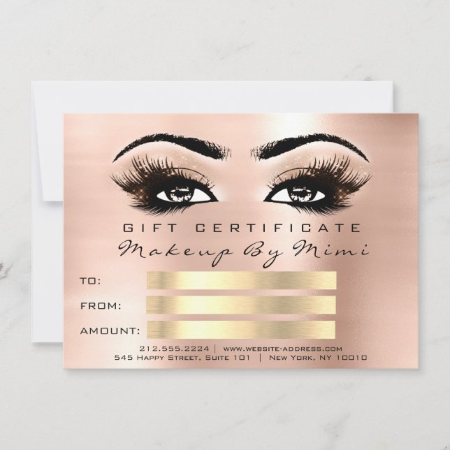 Rosa ros Lash Makeup Artist Certificate Gift (Framsida)