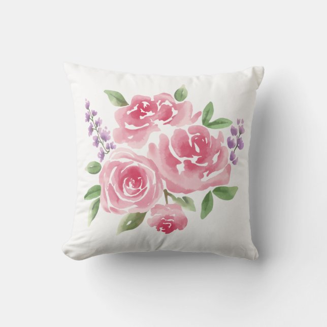  Rosa ros & Lavender Kudde (Framsida)
