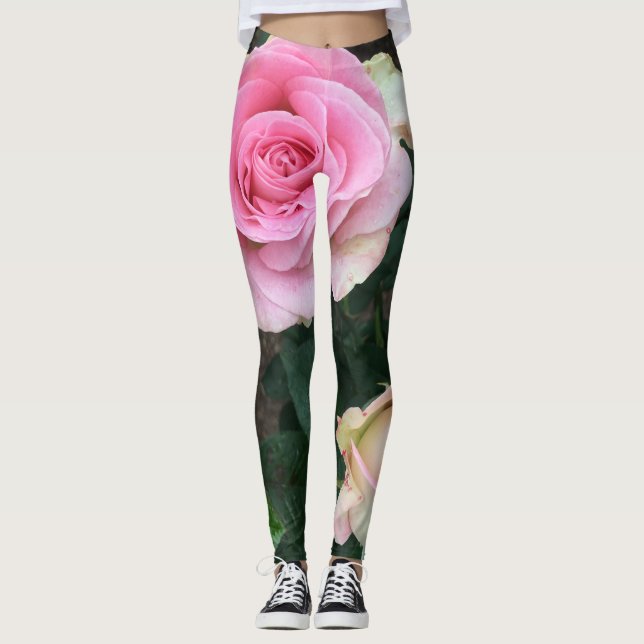 Rosa ros Leggings (Framsida)