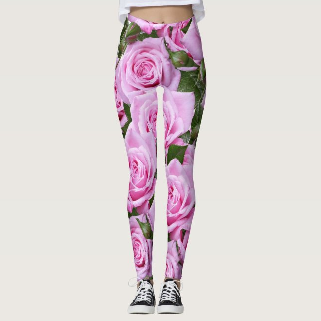 Rosa ros Leggings (Framsida)