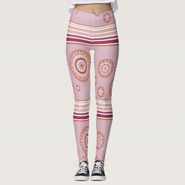 Rosa ros Leggings (Framsida)