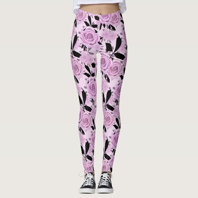 Rosa ros leggings (Framsida)