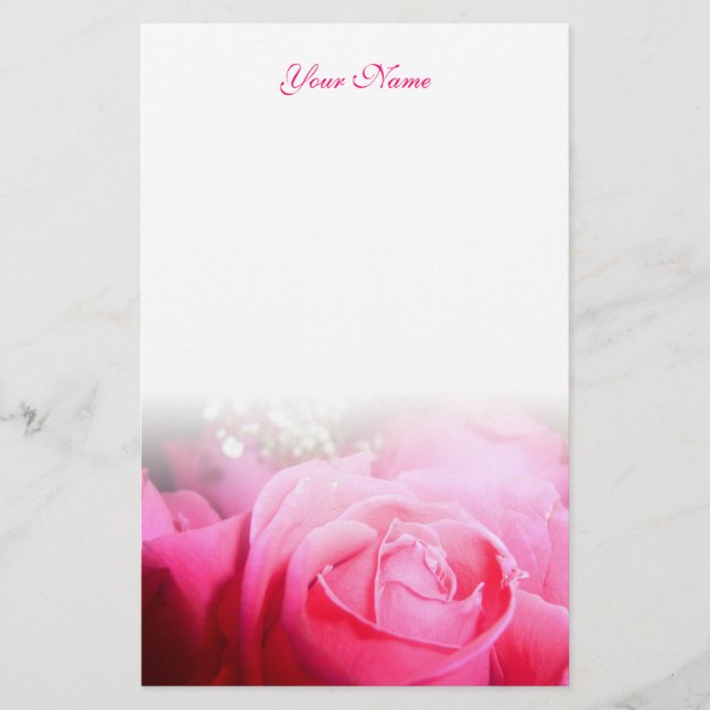 Rosa ros Letterhead Brevpapper (Framsida)