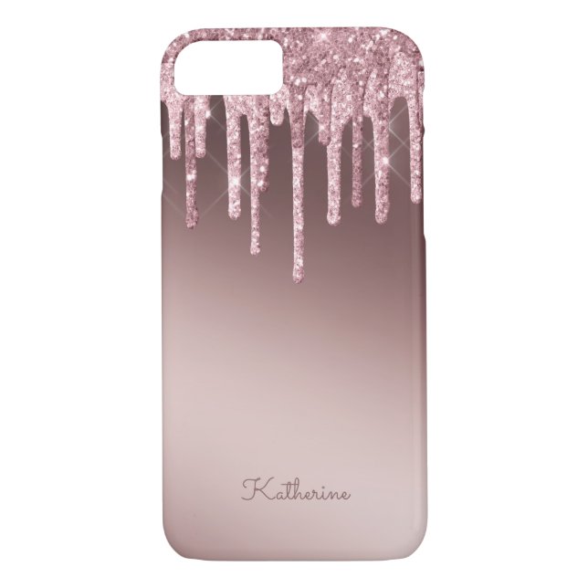 Rosa ros  Lila Glitter Gnistra Case-Mate iPhone Skal (Baksida)