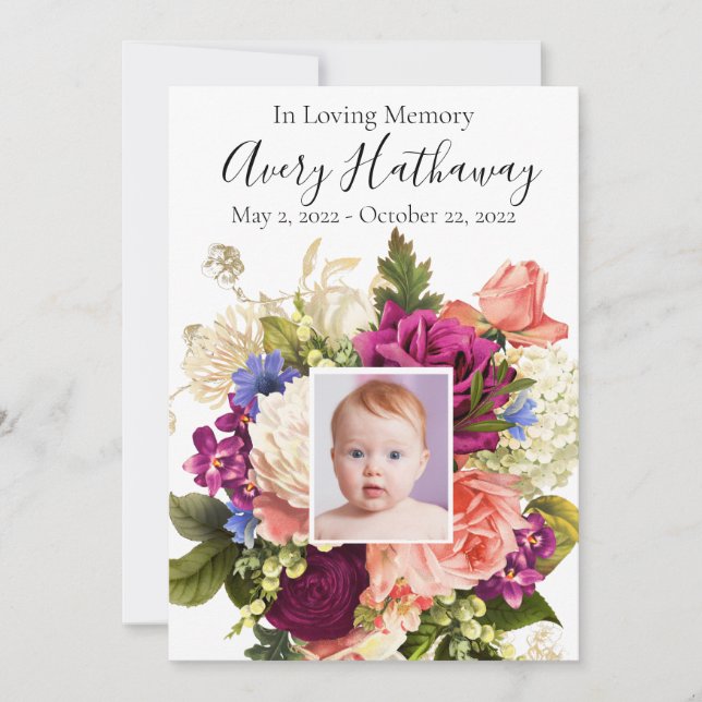 Rosa ros Lila Orchid Funeral Memorial Program (Framsida)