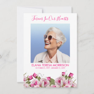 Rosa ros lilja blomsterfoto begravning tack kort
