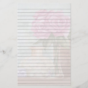 Rosa ros-linda stationeri brevpapper
