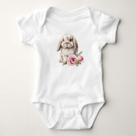 Rosa ros Lop Eared Bunny Baby Bodykoste T Shirt