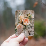 Rosa ros Lycklig Mors dag Magnet<br><div class="desc">Personlig Mors dag magnetdesign med en konstnärlig stiliserad bukett av  rosa ros och texten "Lycklig Mors dag" skriven i två olika dekorativa typsnitt. Texten är helt och hållet anpassade.</div>