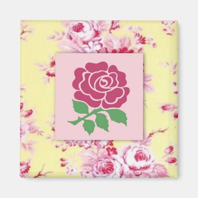Rosa ros Magnet (Framsidan)