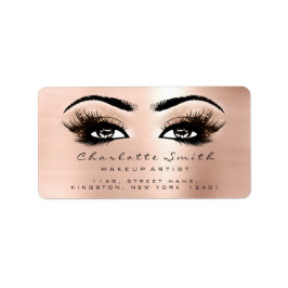 Rosa ros Makeup Lash Stylst Beauty OSA Adressetikett
