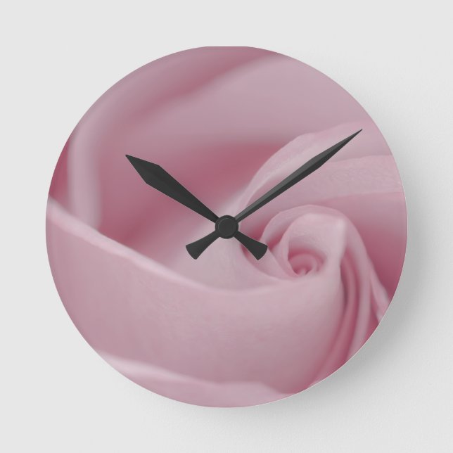 Rosa ros Makro Rund Klocka (Framsida)