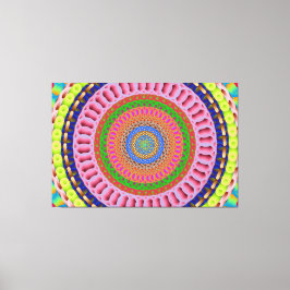 Rosa ros Mandala Art Stretched Kanvastryck