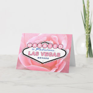 Rosa ros MARRIED i Las Vegas Card Kort