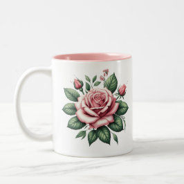 Rosa ros med Rosa accent Mugg
