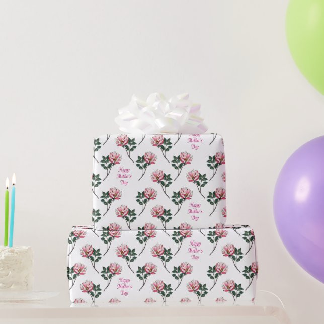 Rosa ros med text Mors dag Presentpapper (Festgåvor)