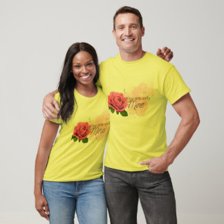 Rosa ros med text t shirt
