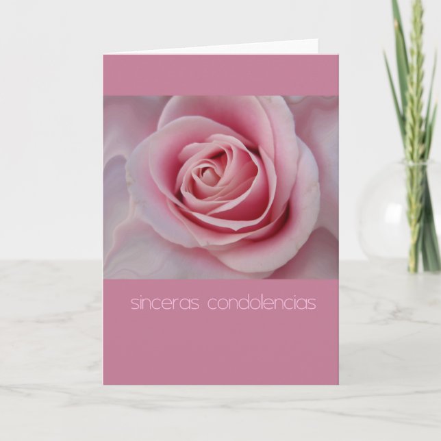 rosa ros-medkännande kort (Framsida)