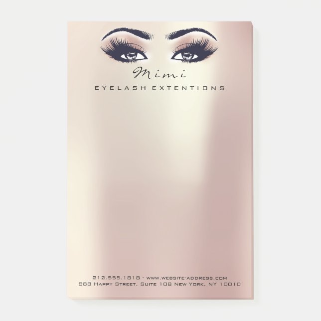 Rosa ros Metallic Peach Namn Webben Telefonnummer  Post-it Block (Framsida)