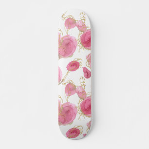 Rosa ros mini skateboard bräda 18,5 cm