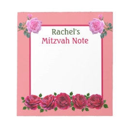 Rosa ros Mitzvah Note Girls, Anteckningsblock