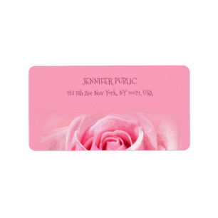 Rosa ros Modern Design Elegant Adress Adressetikett