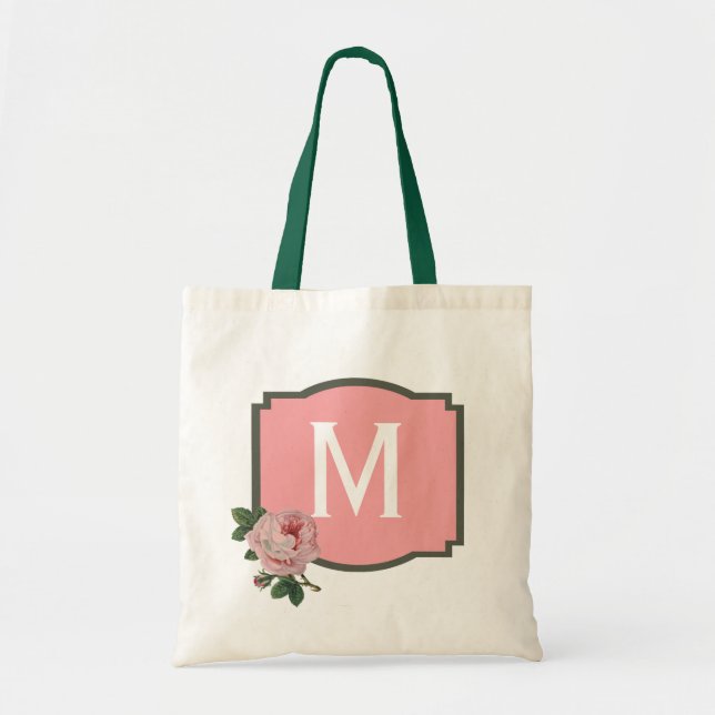 Rosa ros Monogram Tygkasse (Framsidan)