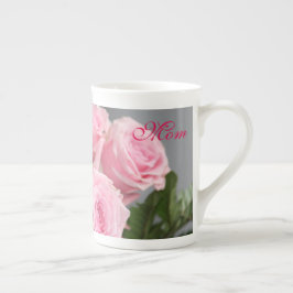Rosa ros Mors dag Bone China Mugg Benporslin Mugg