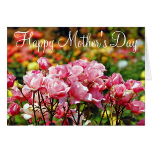 Rosa ros Mors dag hälsningskort