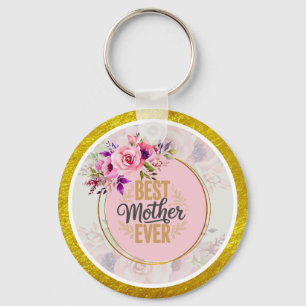 Rosa ros mors dag jag Bästa mamma någonsin Nyckelring