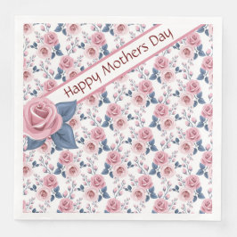 Rosa ros Mors dag Pappersservett