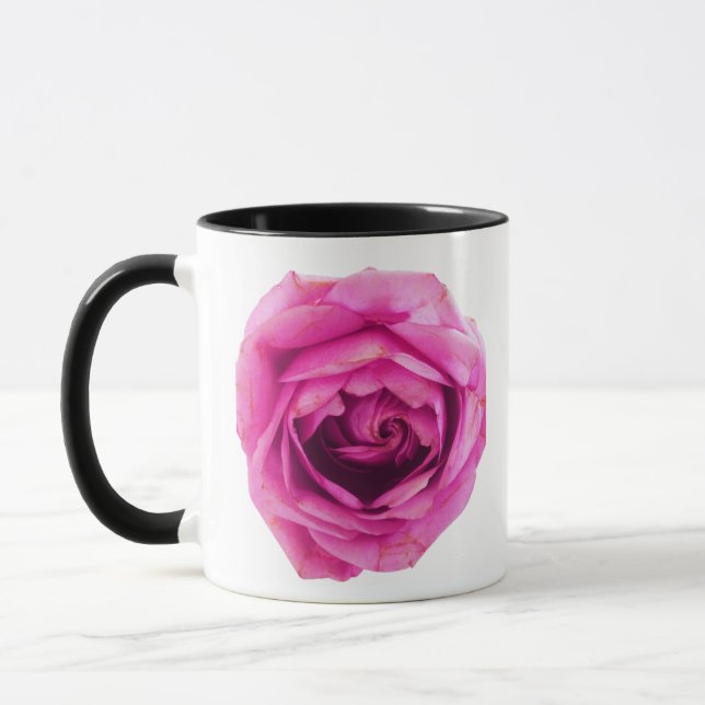 Rosa ros mugg (Vänster)